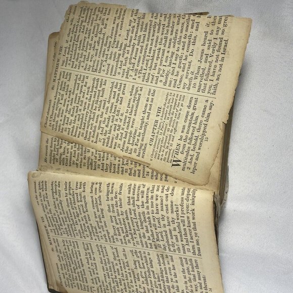 Bible THE NEW TESTAMENT OF OUR LORD AND SAVIOR JESUS CHRIST  1875 Damage - Picture 8 of 10
